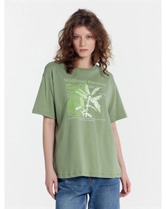 Футболка женская зеленая с печатью Mark formelle