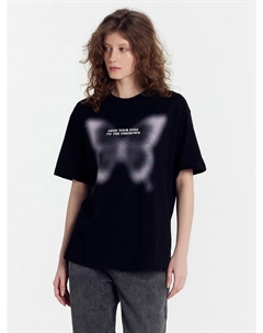 Футболка женская черная с печатью Mark formelle