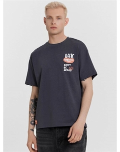 Футболка мужская серая с принтом и надписью "don't be go afraid" Mark formelle