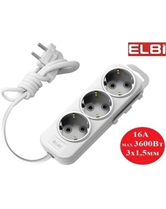 Удлинитель 3p 3м с/з (белый) 527-010203-321 Myra El-bi