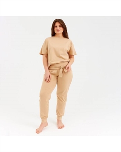 Пижама женская (футболка, брюки) : Home comfort, бежевая, размер 52 Minaku