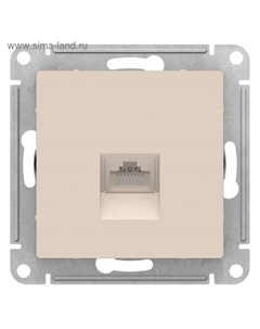 Розетка компьютерная SE ATLASDESIGN, RJ45, встраиваемая, IP20, бежевая, ATN000283 Schneider electric