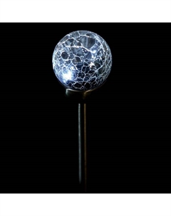 Садовый светильник «Стеклянный шар», уличный, на солнечной батарее, 6×36.5×6 см, 1 LED, свечение белое Luazon lighting