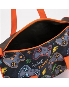 Сумка спортивная женская на молнии, длинный ремень, маленький размер, цвет серый/оранжевый Luris