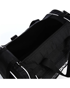 Сумка спортивная на молнии, 3 наружных кармана, длинный ремень, средний размер, чёрная Lucky mark