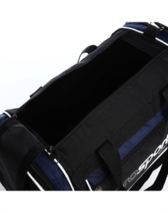 Сумка спортивная на молнии, 3 наружных кармана, длинный ремень, чёрная, синяя Lucky mark