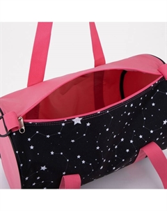 Сумка спортивная женская на молнии, длинный ремень, маленький размер, чёрная, розовая Luris