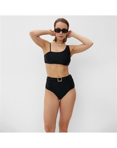 Купальник женский раздельный с ремешком цвет чёрный, размер 48 Minaku