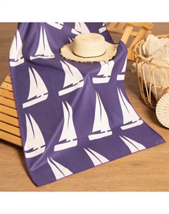 Полотенце пляжное "Парусники" 75*140 см, микрофибра, 100% п/э, 230 гр/м2 Этель