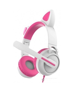 Наушники Game Cat (белый/розовый) Qumo