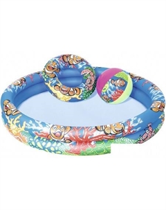 Надувной бассейн 51124 + круг + мяч (122x20) Bestway