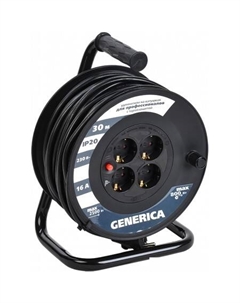 Удлинитель УК30 WKP20-16-04-30-G (30 м, черный) Generica