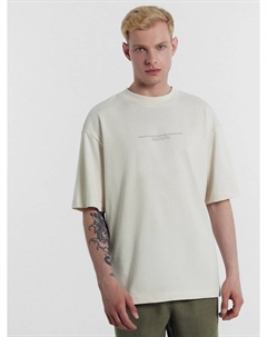 Футболка мужская светло-бежевая с печатью Mark formelle