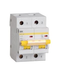 Выключатель автоматический IEK ВА 47-100 20А 2P 10кА С / MVA40-2-020-C Iek