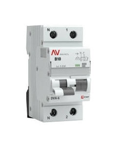 Дифференциальный автомат Averes DVA-6 2P 10А 30мА (B) 6кА тип A / rcbo6-1pn-10B-30-a-av Ekf
