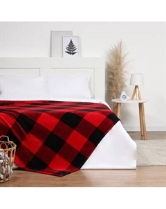 Плед Этель Клетка черно-красная 200x220 / 10359416