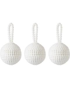 Набор елочных игрушек Tkano New Year Essential Fluffy white / TK24-NY_DEC0016