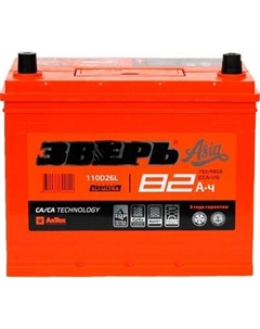 Автомобильный аккумулятор Зверь Asia 750A L+ / ZVKA 82-З-L