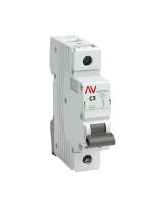 Выключатель автоматический Averes AV-6 1P 3A (C) 6kA / mcb6-DC-1-03C-av Ekf