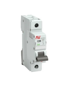 Выключатель автоматический Averes AV-10 1P 25A (C) 10kA / mcb10-1-25C-av Ekf