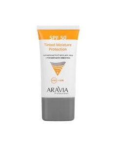 Крем солнцезащитный Aravia С тонирующим эффектом SPF50 Tinted Moisture Protection