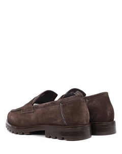 Лоферы замшевые на меху Santoni