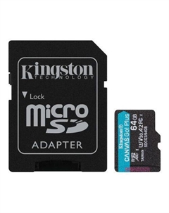 Карта памяти Canvas Go! Plus microSDXC 64GB (с адаптером) Kingston