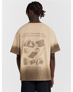 Футболка мужская бежевая с принтом Mark formelle