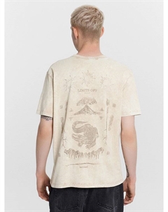 Футболка мужская бежевая с принтом и надписью "limits off" Mark formelle