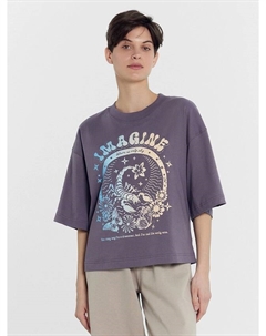 Футболка женская серая с печатью Mark formelle