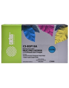 Картридж струйный CS-B3P19A №727 голубой (130мл) для HP DJ T920/T1500 Cactus