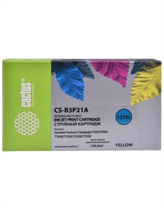 Картридж струйный CS-B3P21A №727 желтый (130мл) для HP DJ T920/T1500/T2530 Cactus