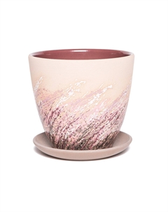 Горшок бетон. Живопись бежевый крокус №1, 10,5х11,7х11,7 Композит