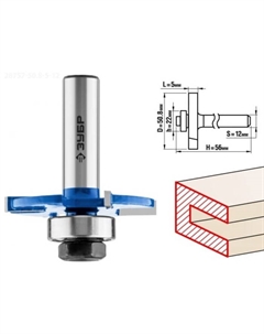 Фреза горизонтально-пазовая 28757-50.8-5-12, хвостовик d = 12 мм, 50.8 x 5 мм Зубр