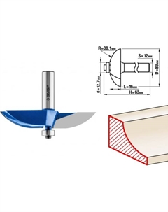 Фреза фигирейная 28761-89, №2, R = 38.1 мм, 89 x 16 мм Зубр