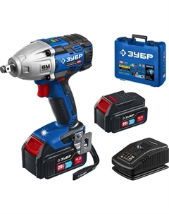 Гайковерт бесщеточный GB-500-42, профессиональный, 3300 уд/мин, 500 Нм, 2 акб, кейс Зубр