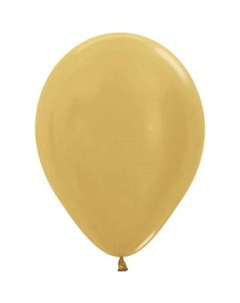 Воздушные шары латексные 12", металлик, 50 шт., золотые Sempertex