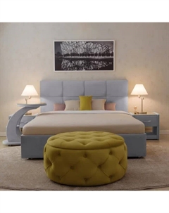 Кровать двуспальная «Пантеон», с подъёмным механизмом, с мягким изголовьем, 1800×2000 мм, велюр, цвет звёздная пыль Архитектория