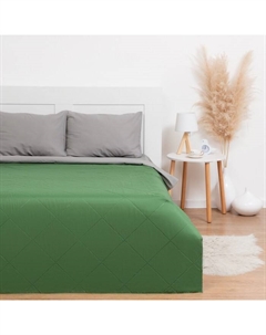 Покрывало Евро 200х210±5 см, цвет зелёный, микрофайбер, 100% п/э Lovelife