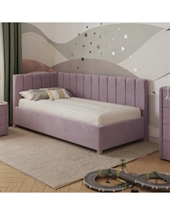Кровать - тахта «Помпиду», левая, с подъёмным механизмом, 900×2000 мм, премиум велюр, цвет пыльная сирень Архитектория