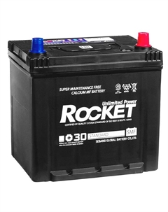 Автомобильный аккумулятор Rocket 65 Ач SMF 75D23R, прямая полярность