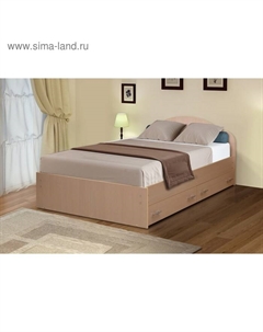 Кровать двуспальная №3, 2 ящика, 1400×2000 мм, цвет молочный дуб Матрица