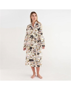 Халат женский удлинённый "Девичник", размер 54-56, вафля 200г/м2, хлопок Этель