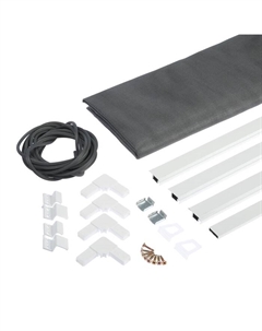 Москитная сетка на окна для сам. сборки, до 2 м, сетка 2.15×1.4 м, профиль 3×2 м, белый Tundra