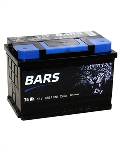 Автомобильный аккумулятор BARS 75 Ач 6СТ-75.0 VL, обратная полярность Барс