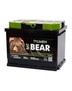 Автомобильный аккумулятор Batbear 55 Ач 6СТ-55VLA Ca/Ca, прямая полярность Tyumen batbear