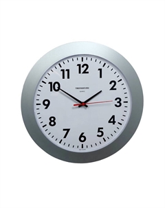 Часы настенные, серия: Классика, d=30 см, плавный ход, серебряный обод Troykatime