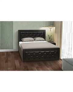 Кровать односпальная «Венеция 13.3», с мягким изголовьем, 1600×2000 мм, экокожа, цвет венге шёлк матовый Матрица