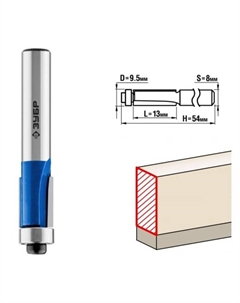 Фреза кромочная 28727-9.5-13, с нижним подшипником, хвостовик d = 8 мм, 9.5 x 13 мм Зубр