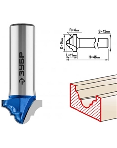 Фреза пазовая 28745-19, фасонная №6, R = 4 мм, 19 x 11 мм Зубр